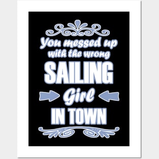 Sailing Sailboat Girls Sports Captain Sport Posters and Art